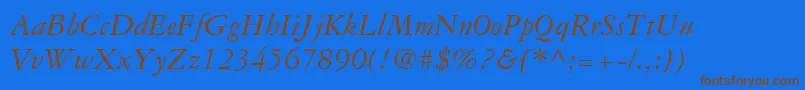 GaramondRepriseSsiItalic Font – Brown Fonts on Blue Background