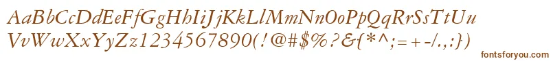 GaramondRepriseSsiItalic-fontti – ruskeat fontit valkoisella taustalla