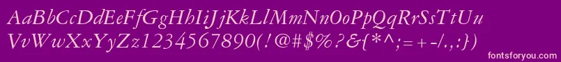GaramondRepriseSsiItalic Font – Pink Fonts on Purple Background