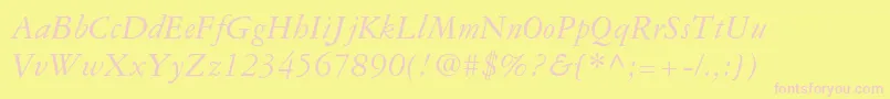 GaramondRepriseSsiItalic Font – Pink Fonts on Yellow Background