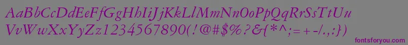 GaramondRepriseSsiItalic Font – Purple Fonts on Gray Background