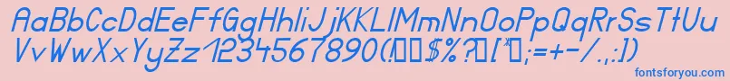 Certifieditalic Font – Blue Fonts on Pink Background