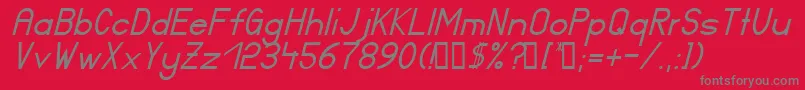 フォントCertifieditalic – 赤い背景に灰色の文字