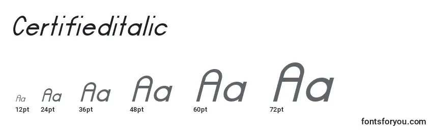 Certifieditalic Font Sizes