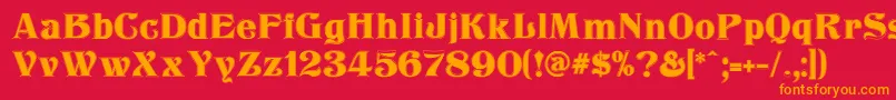 KlarissaContour Font – Orange Fonts on Red Background