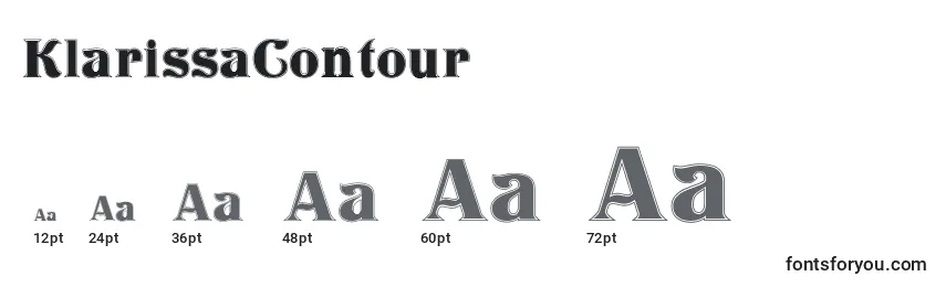 Размеры шрифта KlarissaContour