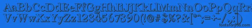 LeamingtonshadowRegular Font – Black Fonts on Blue Background