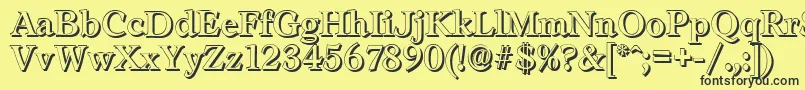 LeamingtonshadowRegular Font – Black Fonts on Yellow Background