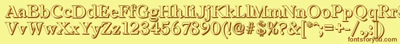 LeamingtonshadowRegular Font – Brown Fonts on Yellow Background