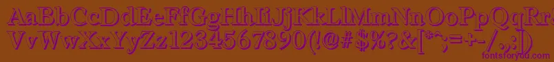 LeamingtonshadowRegular Font – Purple Fonts on Brown Background