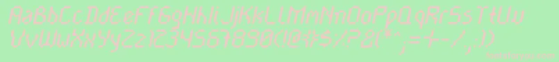 Cayetnri-Schriftart – Rosa Schriften auf grünem Hintergrund