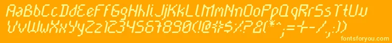 Cayetnri-Schriftart – Gelbe Schriften auf orangefarbenem Hintergrund