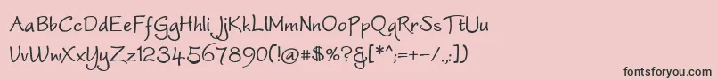 フォントWorstveldslingbold – ピンクの背景に黒い文字