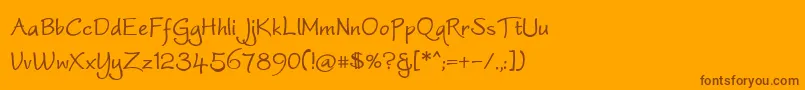 Worstveldslingbold Font – Brown Fonts on Orange Background