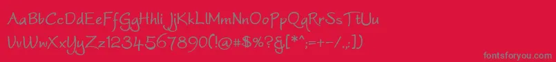 フォントWorstveldslingbold – 赤い背景に灰色の文字