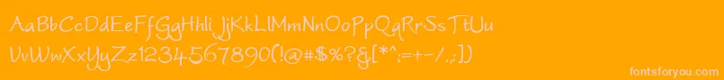 Worstveldslingbold Font – Pink Fonts on Orange Background