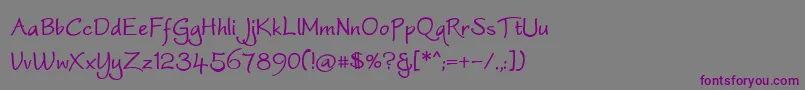 Worstveldslingbold-Schriftart – Violette Schriften auf grauem Hintergrund