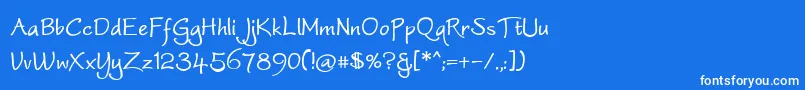 フォントWorstveldslingbold – 青い背景に白い文字