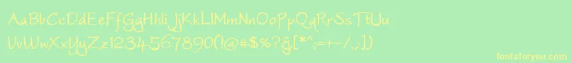 Worstveldslingbold Font – Yellow Fonts on Green Background