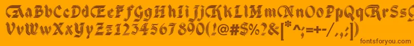 DsCathedralAlt-Schriftart – Braune Schriften auf orangefarbenem Hintergrund