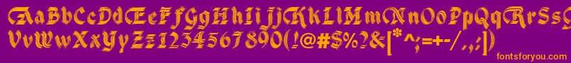 DsCathedralAlt Font – Orange Fonts on Purple Background