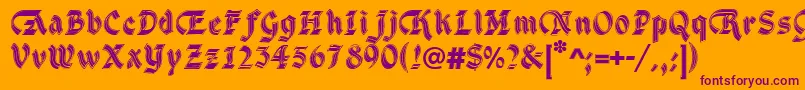 DsCathedralAlt Font – Purple Fonts on Orange Background