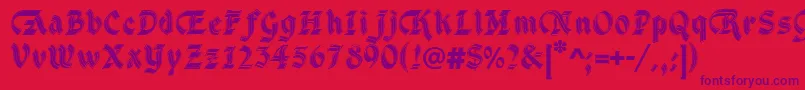 DsCathedralAlt Font – Purple Fonts on Red Background