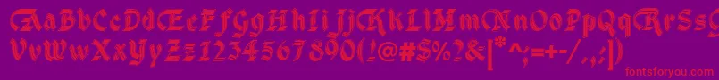 DsCathedralAlt Font – Red Fonts on Purple Background