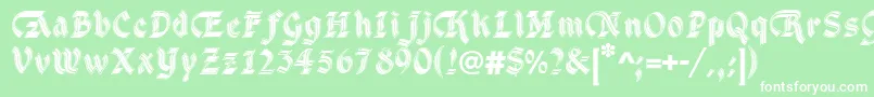 DsCathedralAlt Font – White Fonts on Green Background