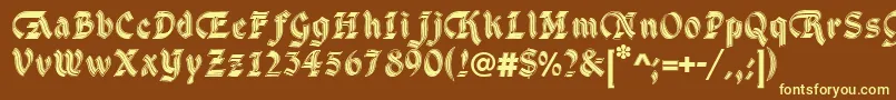 DsCathedralAlt Font – Yellow Fonts on Brown Background