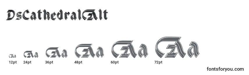 Größen der Schriftart DsCathedralAlt (74951)