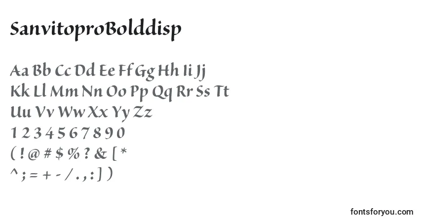 A fonte SanvitoproBolddisp – alfabeto, números, caracteres especiais