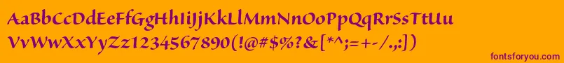 SanvitoproBolddisp Font – Purple Fonts on Orange Background