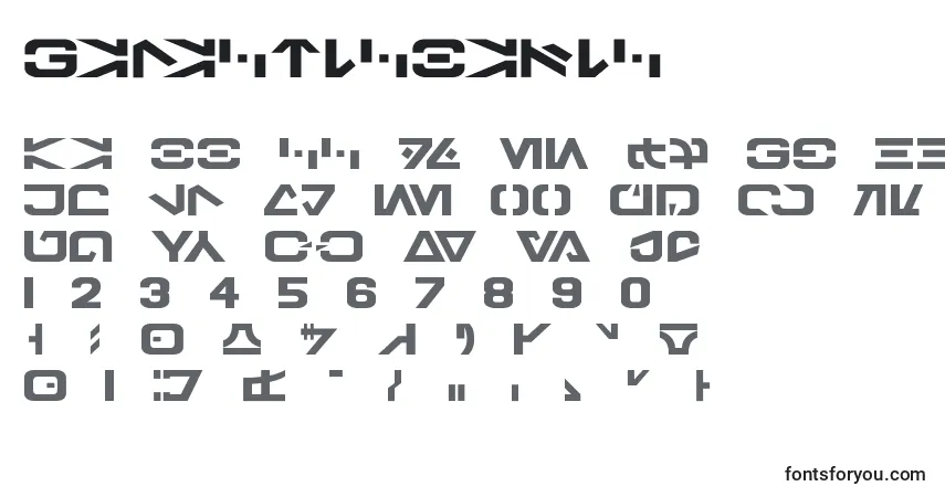 A fonte GalacticBasic – alfabeto, números, caracteres especiais