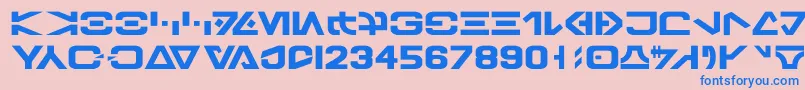 GalacticBasic Font – Blue Fonts on Pink Background