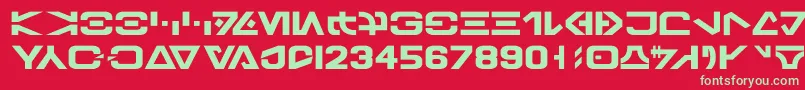GalacticBasic Font – Green Fonts on Red Background