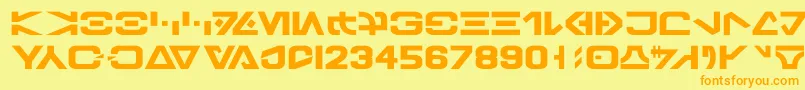 GalacticBasic Font – Orange Fonts on Yellow Background