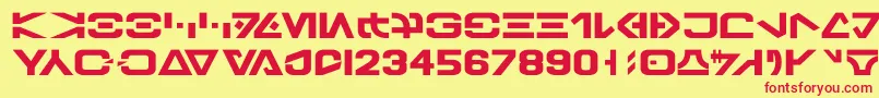 GalacticBasic Font – Red Fonts on Yellow Background