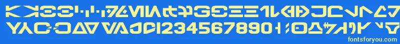 GalacticBasic Font – Yellow Fonts on Blue Background