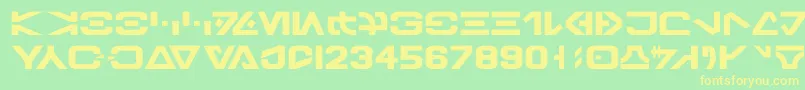 GalacticBasic Font – Yellow Fonts on Green Background