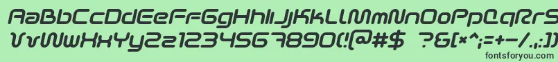 フォントSciFied2002Italic – 緑の背景に黒い文字