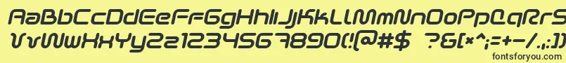SciFied2002Italic Font – Black Fonts on Yellow Background