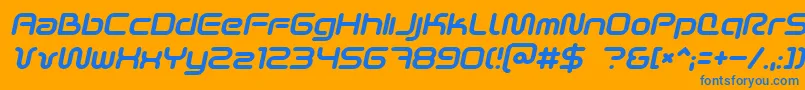 SciFied2002Italic Font – Blue Fonts on Orange Background