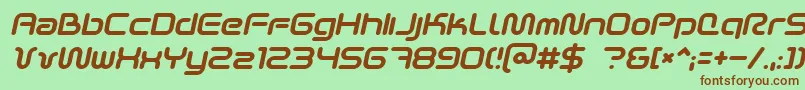 SciFied2002Italic Font – Brown Fonts on Green Background