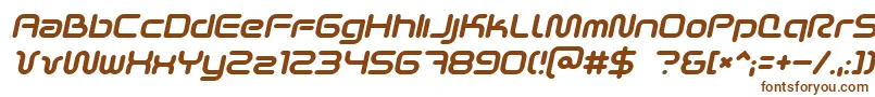 フォントSciFied2002Italic – 白い背景に茶色のフォント