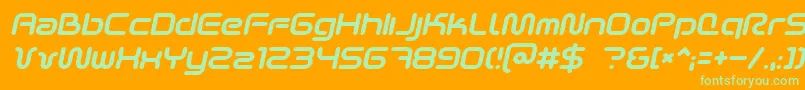 SciFied2002Italic Font – Green Fonts on Orange Background