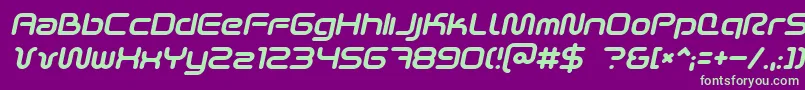 SciFied2002Italic Font – Green Fonts on Purple Background