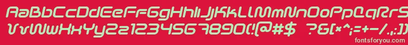 SciFied2002Italic Font – Green Fonts on Red Background