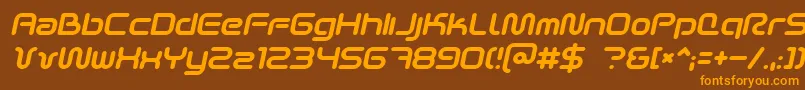 SciFied2002Italic Font – Orange Fonts on Brown Background