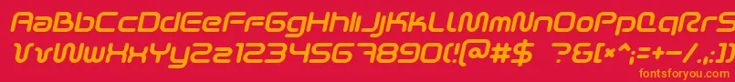 SciFied2002Italic Font – Orange Fonts on Red Background